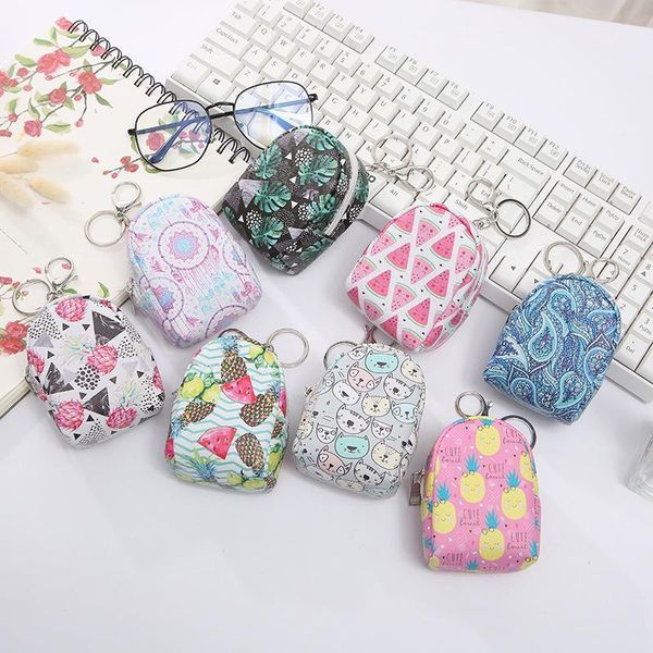 cute fruit coin purses souvenirs mini wallets card holder key money bags purse pouch for girls kids gift party favors present1, White